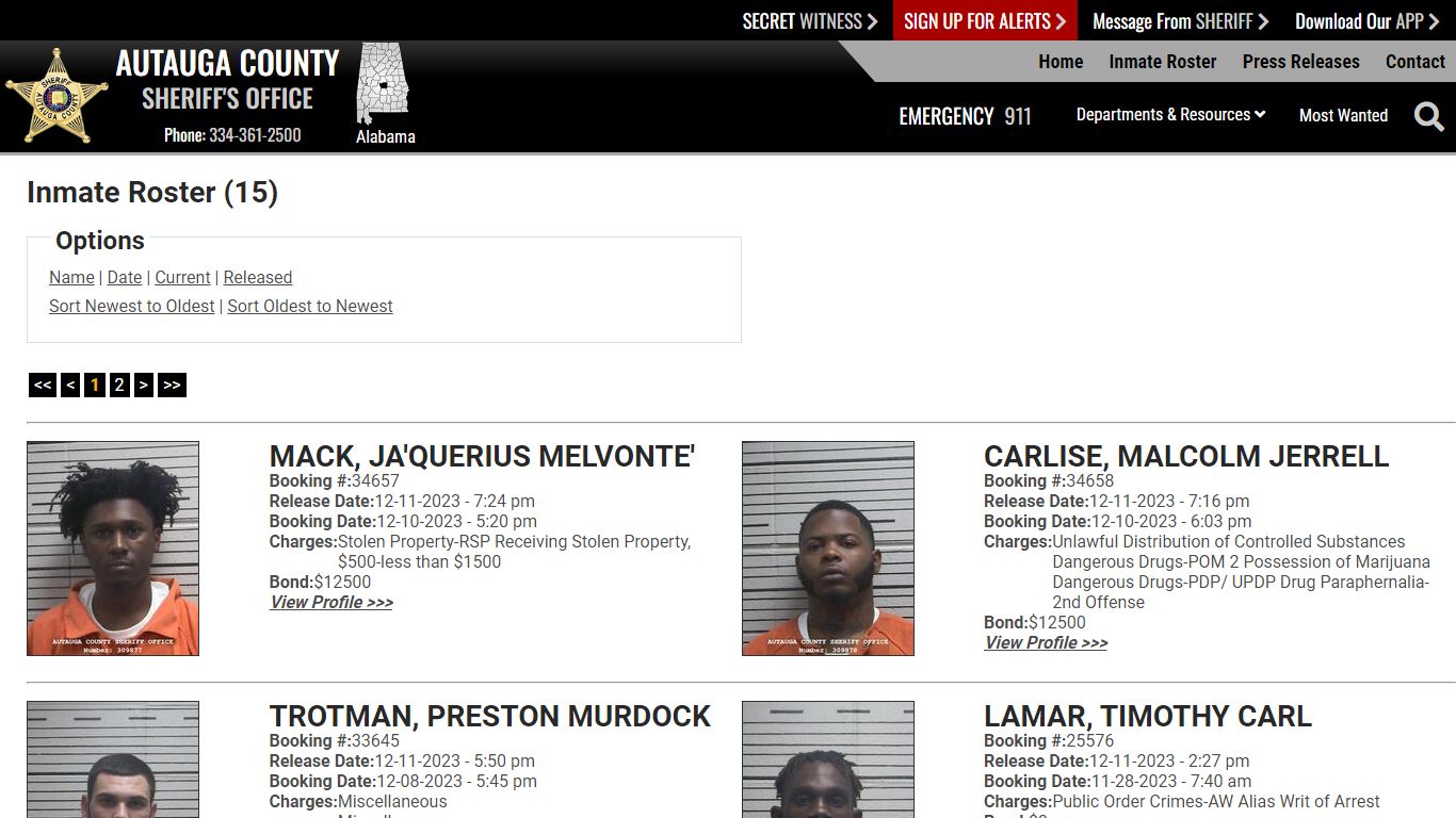 Inmate Roster - Autauga County, AL Sheriff's Office